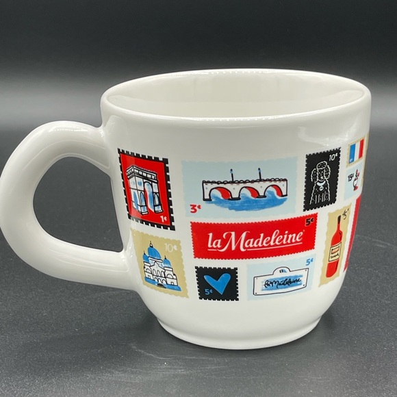 La Madeleine 2021 Collectable Poodle Stamps French Coffee Mug Tea Cup - Picture 1 of 6
